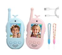 Kids Video Walkie Talkies - 2 Pack Radio Communication Toy, 1000 Ft Range Talking Devices, Multiple Voice Changer Modes | Indoor Outdoor Camping Games for Boys Girls Ages 3 to 12 Playtime Fun