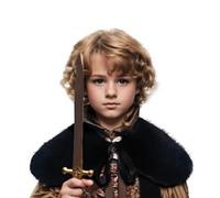 Kids Viking Faux Fur Shawl Boys Girls Halloween Warrior Pirate Cosplay Costume Medieval Style Retro Cape Fancy Dress Party Shoulder Wrap Collar Renaissance Furry Cloak