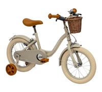 Kids Vintage Bike 12", 14", 16" Retro Children’s Bicycle with Basket & Training Wheels, Adjustable Seat, Front & Rear Brakes, Classic Cruiser Style, Retro Bicycle for Ages 3-9