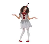 Kids Vintage Clown Costume Boy Girl IT Scary Halloween Horror Fancy Dress Child