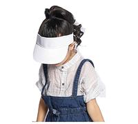 Kids Visor Sun Hat Adjustable Athletic Sports Hat 6 to 12 Years Old, White, 2-6 Years