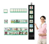 Kids Visual Schedule - 20cm Mini Travel Pocket Chart, Classroom Behavior Planner, Daily Routine Organizer | Learning Aid Homeschool Schoolroom Trips Calm Focus Support Guidance Cards