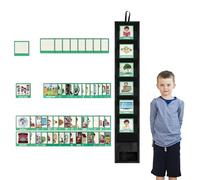 Kids Visual Schedule - Visual Schedule Chart | Visual Timetable, Classroom Pocket Chart, Daily Behavior Schedule with 45 Activity & 9 Blank Cards, Portable Visual Schedule Pocket Chart