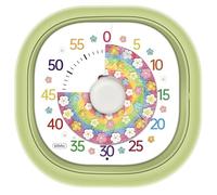 Kids Visual Timer, 60 Minute Silent Countdown Clock Timers for Classroom with Colorful Flower Shrinks No Ticking Battery Operated, LED or Ring Alert Desk Kitchen Timers for Cooking,Olive Green