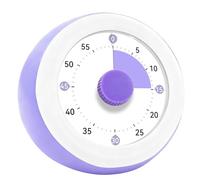Kids Visual Timer, Silent Visual Timer for Kids 60-Minute Countdown Clock with Easy to Use Battery Operated, Teacher Must Haves Timers for Classroom Kitchen, Small Timer Gift, White Purple