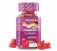 Kids Vitamin B12 Gummies - Vitamin B Complex - with B1, B2, B6, Biotin, Folic Acid - Energy & Metabolism Support - Alternative to Vitamin B12 Tablets - 30 Gummies - Vegan - Novomins