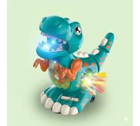 Kids Walking Dinosaur Toy with Music & Flashing Lights - Bump-and-Go Electric Dino, Colour Light Projection, Fun Baby Dinosaur Animation, Interactive Sound Toy for Boys & Girls (3+ Ages) (Green)