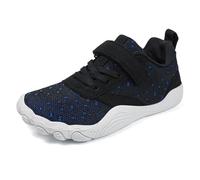 Kids Walking Trainers Wide Head Barefoot Five Finger Soft Sole Casual Shoes for Children Age 3.5-14 with Flexible Construction Breathable Upper Natural Foot Movement Design