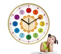 Kids Wall Clock - Teaching Child Wall Clock - Early Education Clock, Time Learner Teaching Aids for Bedroom, Living Room
