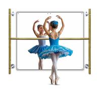 Kids Wall Mounted Ballet Barre 2ft with Mirror - Home Dance Studio Kit for Confidence, Balance and Early Movement - Ballet Bar 3 Levels Height Adjustable Ideal for Stretching in Nursery & Playroom
