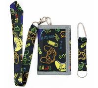 Kids Wallet with Lanyard for Boys Ages 4-12 Trifold Toddler Wallet Zippered Coin Pocket Card Holders for Children Birthday Gifts