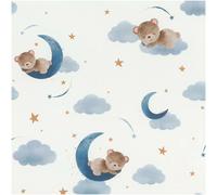 Non-Woven Wallpaper Sleeping Bears In Blue By Rasch 321005