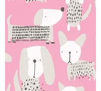 Cat Themed Wallpaper Colourful Kittens Textured Pink Orange Yellow Grey Kids