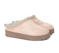Kids Warm Winter Slippers Boys Girls Slip-On Faux Suede Indoor Outdoor Non-Slip Thick Sole House Shoes with Embroidered Design (BEIGE, Little Kid, 13, Numeric, UK Footwear Size System, Medium)