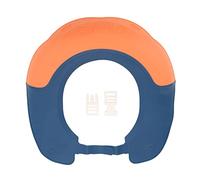 Kids Washing Hair Shield Silicone Elastic Widen Brim Baby Adjustable Shower Shield for Toddlers Bathing 15 24 Inches Head Circumference (Orange Blue)