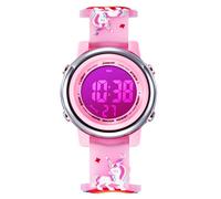 Kids Watches Girls Watch Ages 3-12 Toddler Digital Sports Waterproof 3D Cartoon 7 Color Lights Wrist Watch for Girls Little Child