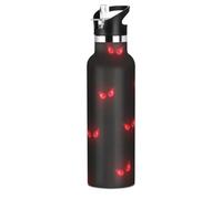 Kids Water Bottle 20 Oz, Kids Water Bottle Stainless Steel for Travel or School, BPA-Free, Glowing Red Eyes