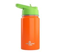 Kids Water Bottle - 350ml, Orange | Leak Proof with Straw & Handle | 12 Cold | Insulated, Double Wall Stainless Steel | Easy Sip Toddler Cup | Child's Flask | Eco Friendly