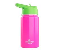 Kids Water Bottle - 350ml, Pink | Leak Proof with Straw & Handle | 12 Cold | Insulated, Double Wall Stainless Steel | Easy Sip Toddler Cup | Child's Flask | Eco Friendly