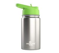 Kids Water Bottle - 350ml, Stainless | Leak Proof with Straw & Handle | 12 Cold | Insulated, Double Wall Stainless Steel | Easy Sip Toddler Cup | Child's Flask | Eco Friendly