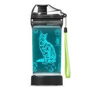Kids Water Bottle, Cat-themed Light-Up Sport Cup with 3D Glowing LED Cat Light - 14 OZ Tritan BPA-Free - Kids Gift for School, Camping, and Holidays (Cat)