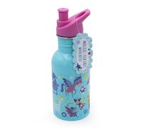 Kids Water Bottle - Magical Creatures Design - 500ml Stainless Steel with Spout - Leak Proof Metal Bottle for School or Travel