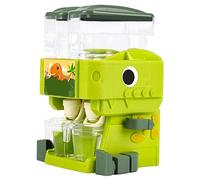 Kids Water Dispenser Dual Outlet Mini Water Dispenser Dinosaur Shape Cute Water Dispenser for Kids with Cups Rotary Arm and Leg Dual Water Tank (Green)