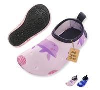 Kids Water Shoes and Baby Beach Shoes (3-4 Years, Pink Dolphin), Non-Slip Aqua Socks for Kids, Infant Swim Shoes for Pool, Sea and Sand, Quick-Dry, Slip-Free Design