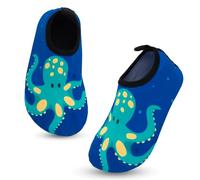 Kids Water Shoes Boys Girls Barefoot Soft Skin Quick Dry Non-Slip Swim Beach Shoes Toddler Lightweight Aqua Socks Pool Seaside Surf Garden Outdoor Sports Octopus Blue 7/8 UK Child