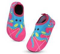 Kids Water Shoes Boys Girls Barefoot Soft Skin Quick Dry Non-Slip Swim Beach Shoes Toddler Lightweight Aqua Socks Pool Seaside Surf Garden Outdoor Sports Octopus Red 12/13 UK Child