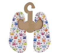 Kids’ Water Shoes, White with Fun Crabs, Non-Slip, for Sports, Swimming, Holidays, Yoga, Unisex, Size 27-29 EU