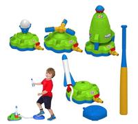 Kids Water Sprinkler - 4 in 1 Kid Sprinklers for Backyard | Rocket Launch 360 Rotating Baseball Play Set, Interactive Toys for Ages 3-12 Garden Lawn Outside