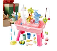 Kids Water Table - ABS 54x29x53cm | Water Table | 4 In 1 Play Sink With Running Waters And Pump | Kitchen Play Sink Toy Waters Plays Tables For Outdoor Backyard Plays And Daily Fun