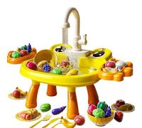 Kids Water Table | Cute Frog Water Table for Children | Electric Play Sink Interactive Toys with Accessories | Educational Outdoor Pretend Play Toys Set for Birthday Holiday Present (Yellow)