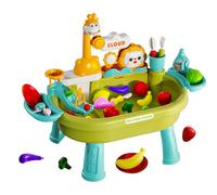 Kids Water Table, Outdoor Toddler, 23.62x12.99in Pretend Kitchen Fishing Game Set, Portable Easy to Clean, Interactive Role Playing Toys for Preschool, Patio, Beach, Camping, Daycare