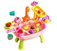 Kids Water Table,with Faucet Vegetable Tableware Toy - Sensory Activity with Running Water | for Beach Backyard Garden Park Pool, Boys Girls Aged 3+