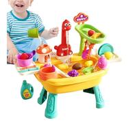 Kids Water Table - with Faucet Vegetable Tableware Toy,Sensory Activity with Running Water,for Children Aged 3+ Preschoolers Beach Backyard Pool Cognitive Development