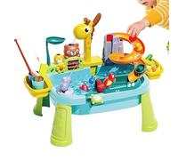Kids Water Tables for Outside,Educational Fishing Toy Cute Giraffe Faucet - Summer Water Play Activity Table - for 1-5 Years Old Preschoolers Cognitive Development Hand-Eye Coordination