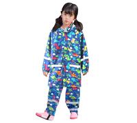 Kids' Waterproof Drip Drop Outdoor Rain Suit Raincoat Hooded Kids Puddle Suit Boys Girls All in One Waterproof Rainsuit Lightweight Rainwear Portable Breathable Muddy Suits Unisex 3-10 Years