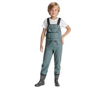 Kids Waterproof Dungarees Boys Girls Unisex Jumpsuit Lightweight Rain Trousers with Adjustable Strap and Pocket Over Trouser Mud Windproof Overalls Rain Pants Rainwear Age (Dark Gray, 4-4.5Years)