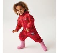 Regatta Unisex Kids All-in-One Waterproof Puddle Suit | Hooded, Durable, Water Repellent, Breathable & Lightweight Rain Suit with Reflective Trims for Boys and Girls