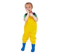 Kids Waterproof Rain Trousers Unisex Boys Girls Mud Dirty Proof Pants with Reflective Strip Outdoor Overtrousers Lightweight Thin School Play Cycling Rainwear for Age 1-10 Years Yellow