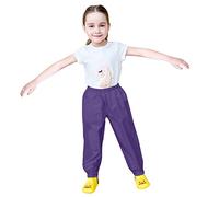Kids Waterproof Trousers Boys and Girls Rain Trousers Lightweight Adjustable Mud Dirty Proof Dungarees Rainwear Portable Outdoor Rainsuit School Rain Pants with Foot Rope