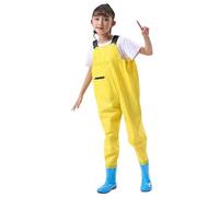 Kids Waterproof Trousers Boys and Girls Rainwear for Outdoor Play Mud Dirty Proof Trousers Casual Rain Pants for Kids Toddlers Fashion Unisex Waterproof Rain Over Trouser with Foot Rope Yellow