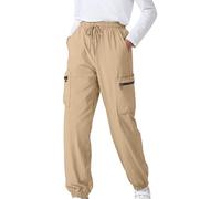 Kids Waterproof Trousers Boys Casual Outdoor Quick Dry Hiking Pants Lightweight Softshell Trekking Cargo Joggers Pants Drawstring Elastic Waisted Sweatpants with Zip Pockets Age 7-8 Years
