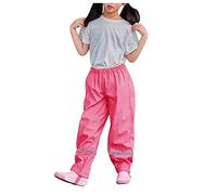Kids Waterproof Trousers Boys Girls Breathable Lightweight Rain Pants with Reflective Strip Mud Dirty Proof Trousers Outdoor Windproof Overtrousers Unisex Rainwear for Children Age 3-12 Years