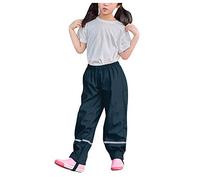 Kids Waterproof Trousers Boys Girls Outdoor Mud Dirty Proof Trousers Rain Pants with Reflective Strip Lightweight Portable Breathable Waterproof Trousers Thin School Play Cycling Rainwear for Children