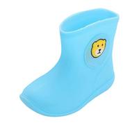 Kids Waterproof Wellington Boots Cartoon Animal Badge Flexible PVC Easy Clean Soft Padded Insole Non Slip Lightweight Toddler Rain Boots Mid Calf Wellies for Boys Girls Wet Weather Outdoor Walking