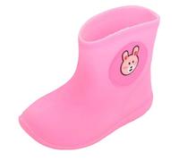 Kids Waterproof Wellington Boots Cartoon Animal Badge Flexible PVC Easy Clean Soft Padded Insole Non Slip Lightweight Toddler Rain Boots Mid Calf Wellies for Boys Girls Wet Weather Outdoor Walking