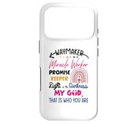 Kids Waymaker Miracle Worker Rainbow Boho Christian Case for iPhone 17 Pro
